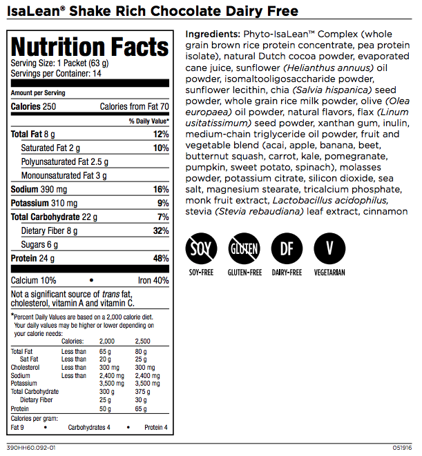 Isagenix Vanilla Shake Nutrition Facts Besto Blog